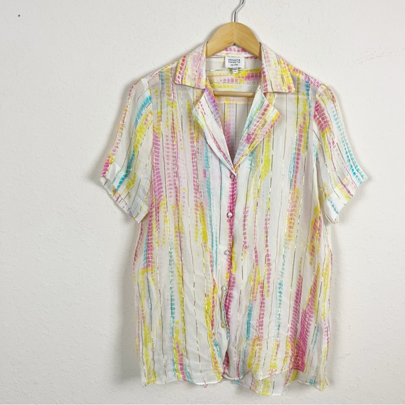 Hemant & Nandita Tie Dye Button Down Shirt Size Small - Picture 1 of 6
